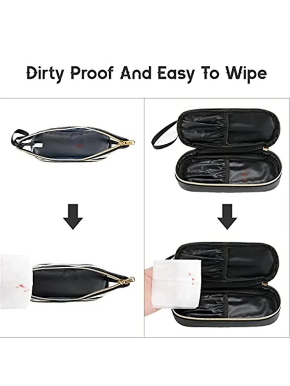 1 Pcs Clear Makeup Bag with Brushes Compartment Travel TSA Approved Toiletry Bag